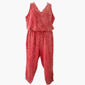 Livi by Lane Bryant V-Neck Cropped Comfy Tie Dye Jumpsuit Size 22/24 NWT